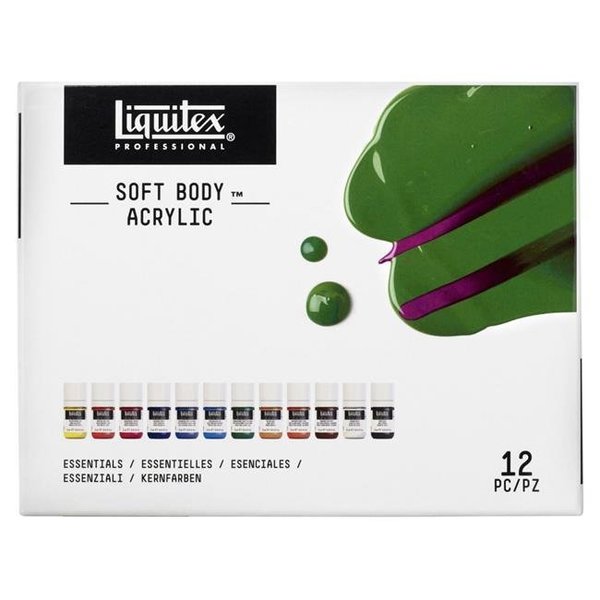 Liquitex Liquitex 2004369 0.74 oz Bottles Soft Body Acrylic Essential Colors Paint Set - Set of 12 2004369